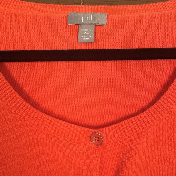 Coral J Jill Lightweight Cardigan XL β Crewneck Round Neck Sweater - Picture 4 of 6